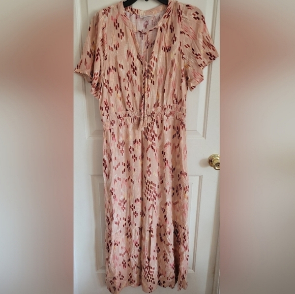 Knox Rose Women's Pale Coral Boho Maxi Dress Size Medium - Picture 1 of 7